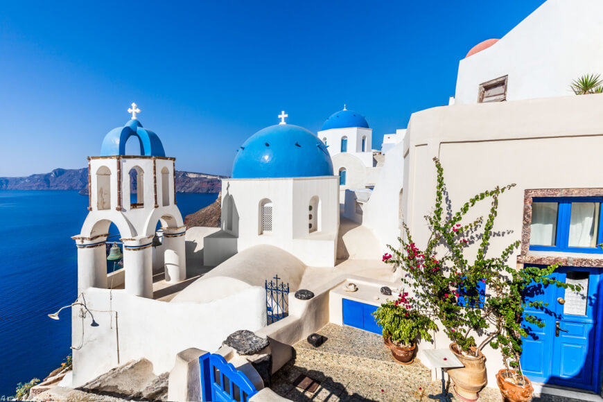 Santorini's Blue-Domed Churches-KamariTours